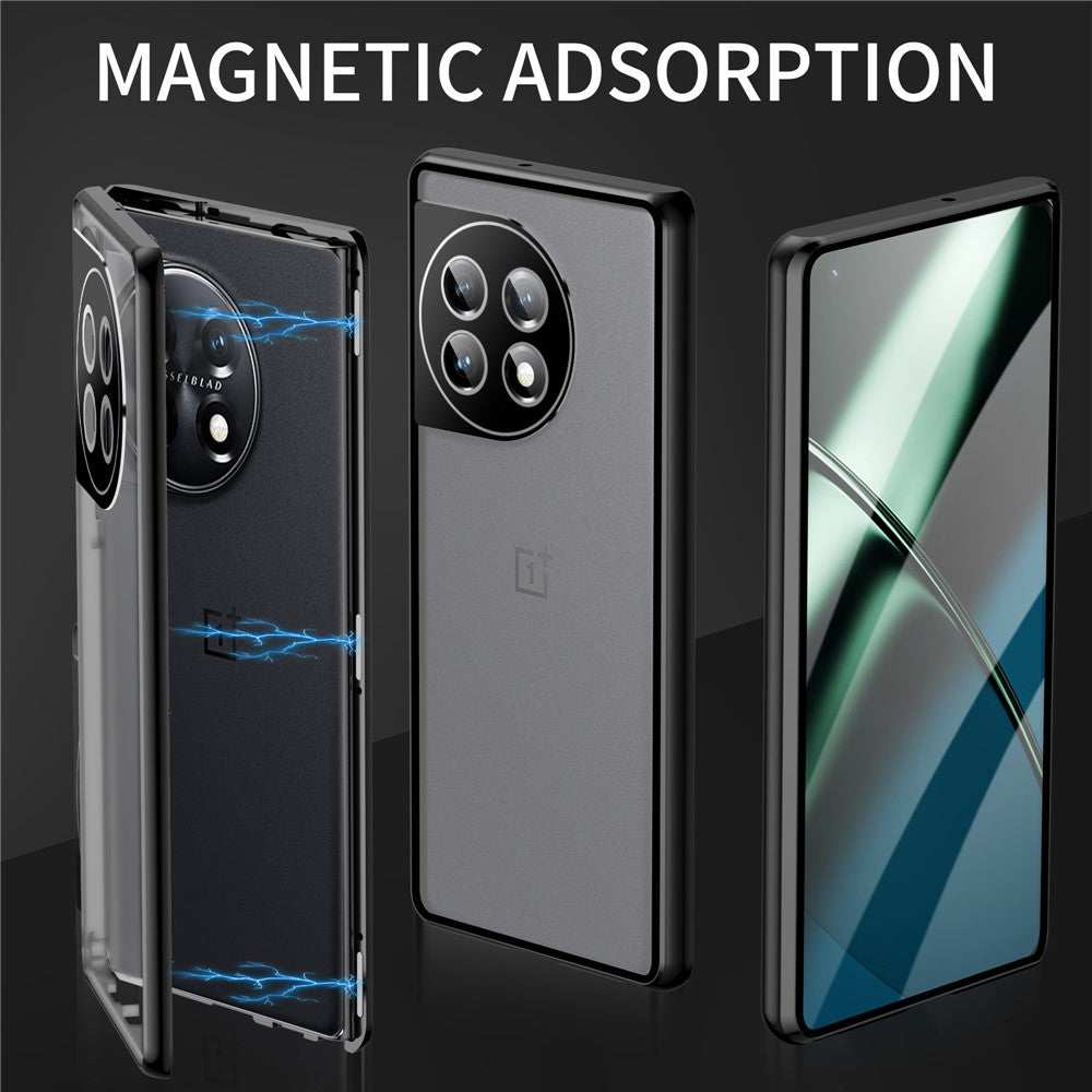 Metal Frame Case for OnePlus 11 5G Tempered Glass Phone Case Full Protection with Lock