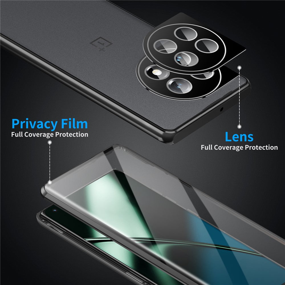 Metal Frame Case for OnePlus 11 5G Tempered Glass Phone Case Full Protection with Lock