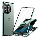 Metal Frame Case for OnePlus 11 5G Tempered Glass Phone Case Full Protection with Lock