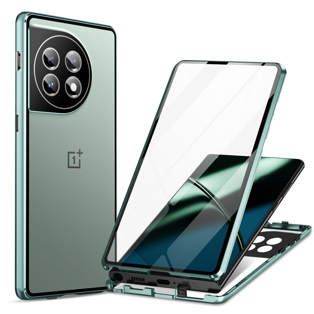 Metal Frame Case for OnePlus 11 5G Tempered Glass Phone Case Full Protection with Lock