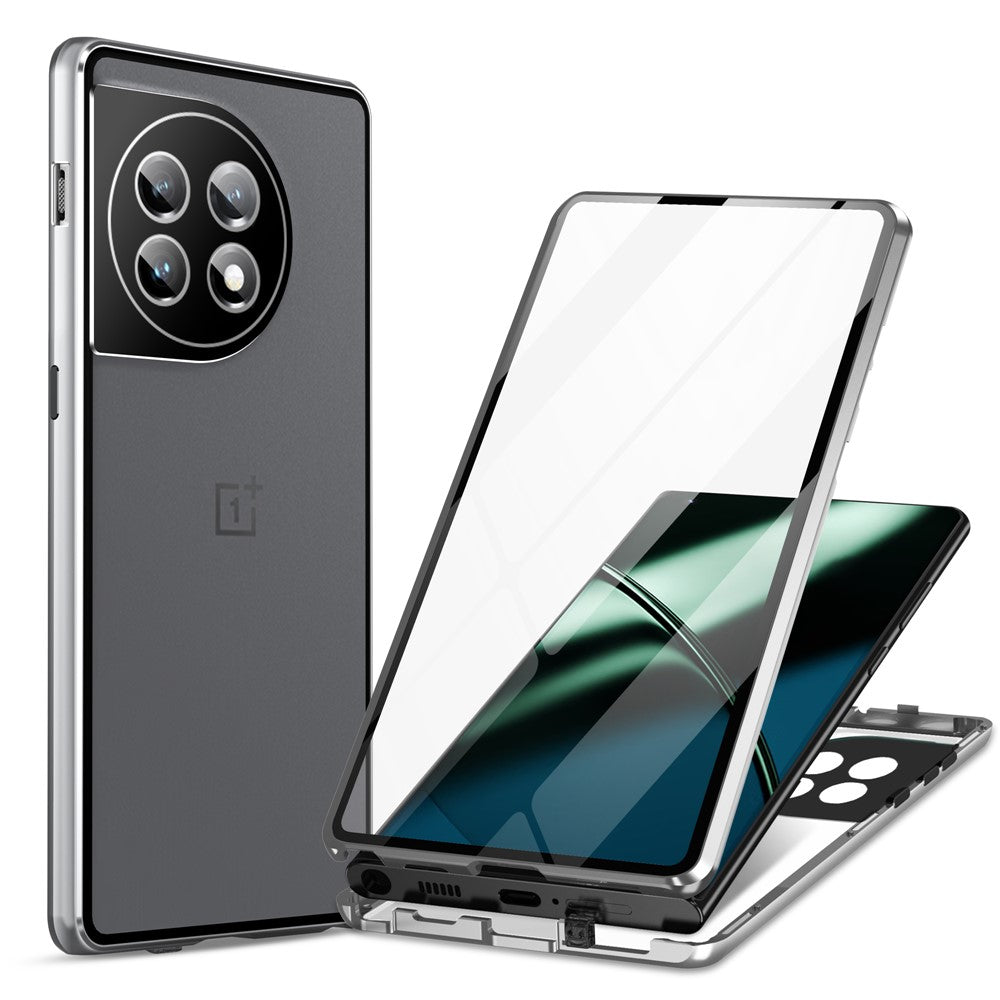 Metal Frame Case for OnePlus 11 5G Tempered Glass Phone Case Full Protection with Lock