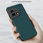 For OnePlus 11 5G Drop-proof Back Cover Ultra-thin PU Leather Coated PC Phone Case
