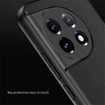 For OnePlus 11 5G Drop-proof Back Cover Ultra-thin PU Leather Coated PC Phone Case