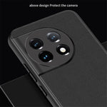 For OnePlus 11 5G Drop-proof Back Cover Ultra-thin PU Leather Coated PC Phone Case