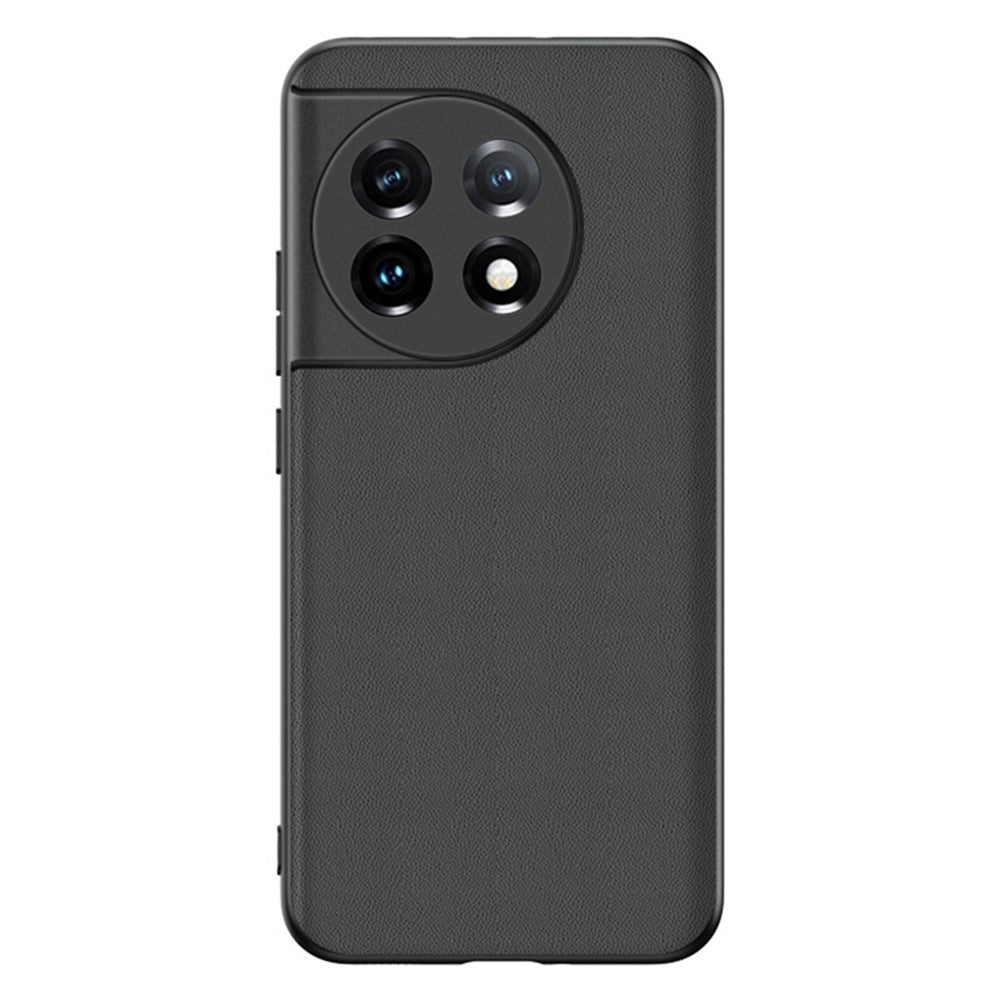 For OnePlus 11 5G Drop-proof Back Cover Ultra-thin PU Leather Coated PC Phone Case