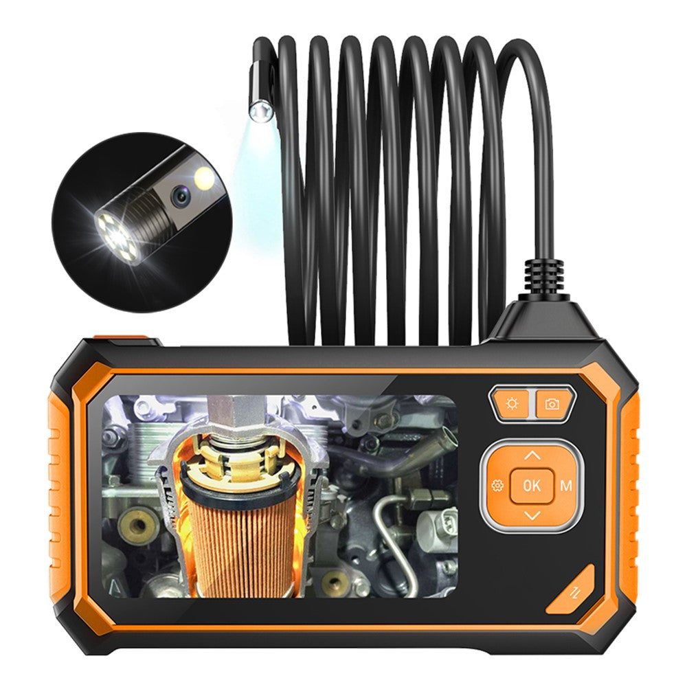 INSKAM113 8mm Industrial Endoscope 1080P Dual Lens HD Digital Borescope Camera 4.3-inch Display Screen with 1M Semi-Rigid Cable