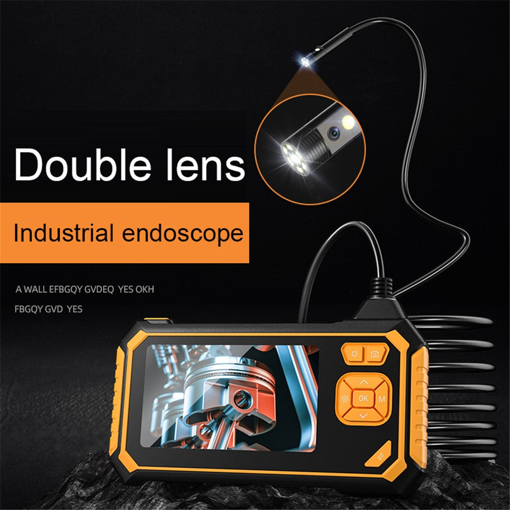 INSKAM113 8mm Industrial Endoscope 1080P Dual Lens HD Digital Borescope Camera 4.3-inch Display Screen with 1M Semi-Rigid Cable