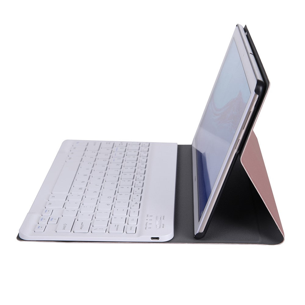 A0T5 Aftageligt Bluetooth-kompatibelt tastatur til tablet med læderetui til Huawei Honor Pad 5 10.1 / Mediapad T5 10.1