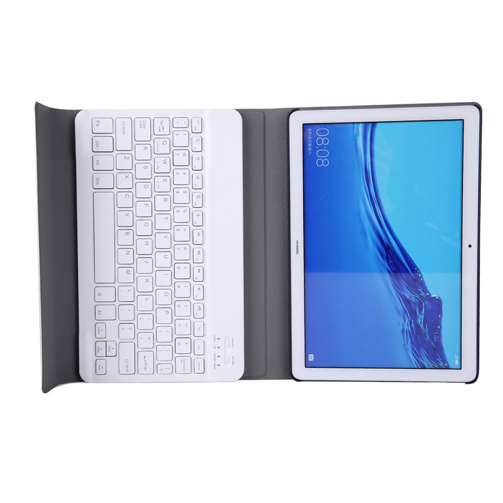 A0T5 Aftageligt Bluetooth-kompatibelt tastatur til tablet med læderetui til Huawei Honor Pad 5 10.1 / Mediapad T5 10.1