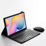 For Samsung Galaxy Tab S10 FE / S9 FE / S9 / S8 / S7 Leather Case with Detachable Magnetic Wireless Keyboard (Without Touchpad)