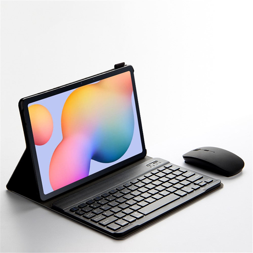 For Samsung Galaxy Tab S10 FE / S9 FE / S9 / S8 / S7 Leather Case with Detachable Magnetic Wireless Keyboard (Without Touchpad)