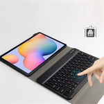 For Samsung Galaxy Tab S10 FE / S9 FE / S9 / S8 / S7 Leather Case with Detachable Magnetic Wireless Keyboard (Without Touchpad)