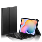 For Samsung Galaxy Tab S10 FE / S9 FE / S9 / S8 / S7 Leather Case with Detachable Magnetic Wireless Keyboard (Without Touchpad)