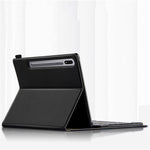 For Samsung Galaxy Tab S10 FE / S9 FE / S9 / S8 / S7 Leather Case with Detachable Magnetic Wireless Keyboard (Without Touchpad)