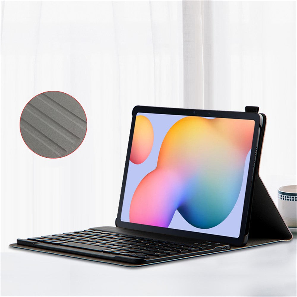 For Samsung Galaxy Tab S10 FE / S9 FE / S9 / S8 / S7 Leather Case with Detachable Magnetic Wireless Keyboard (Without Touchpad)
