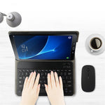 Wireless Bluetooth-compatible Keyboard + Leather Shell For Samsung Galaxy Tab A 10.1 (2016)