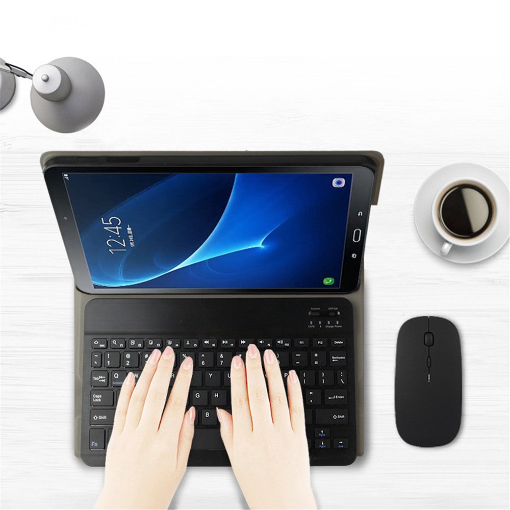 Wireless Bluetooth-compatible Keyboard + Leather Shell For Samsung Galaxy Tab A 10.1 (2016)