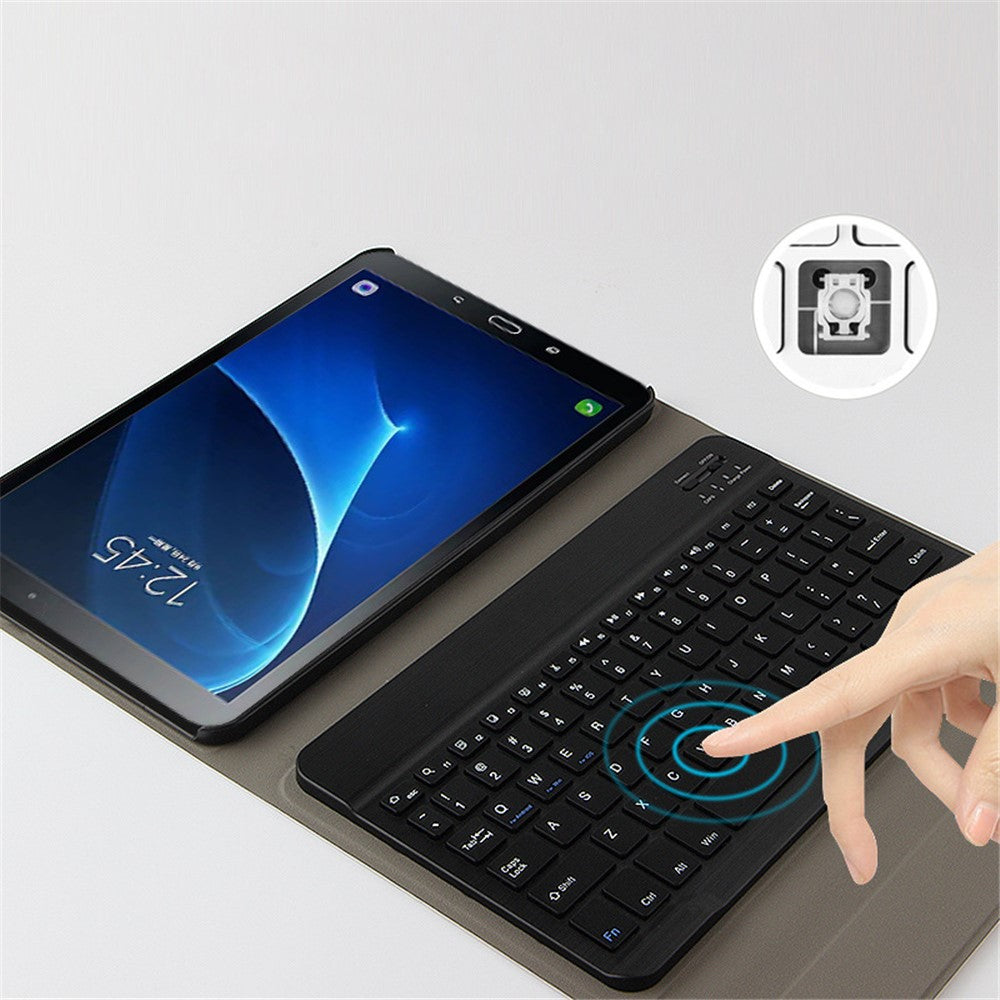 Wireless Bluetooth-compatible Keyboard + Leather Shell For Samsung Galaxy Tab A 10.1 (2016)