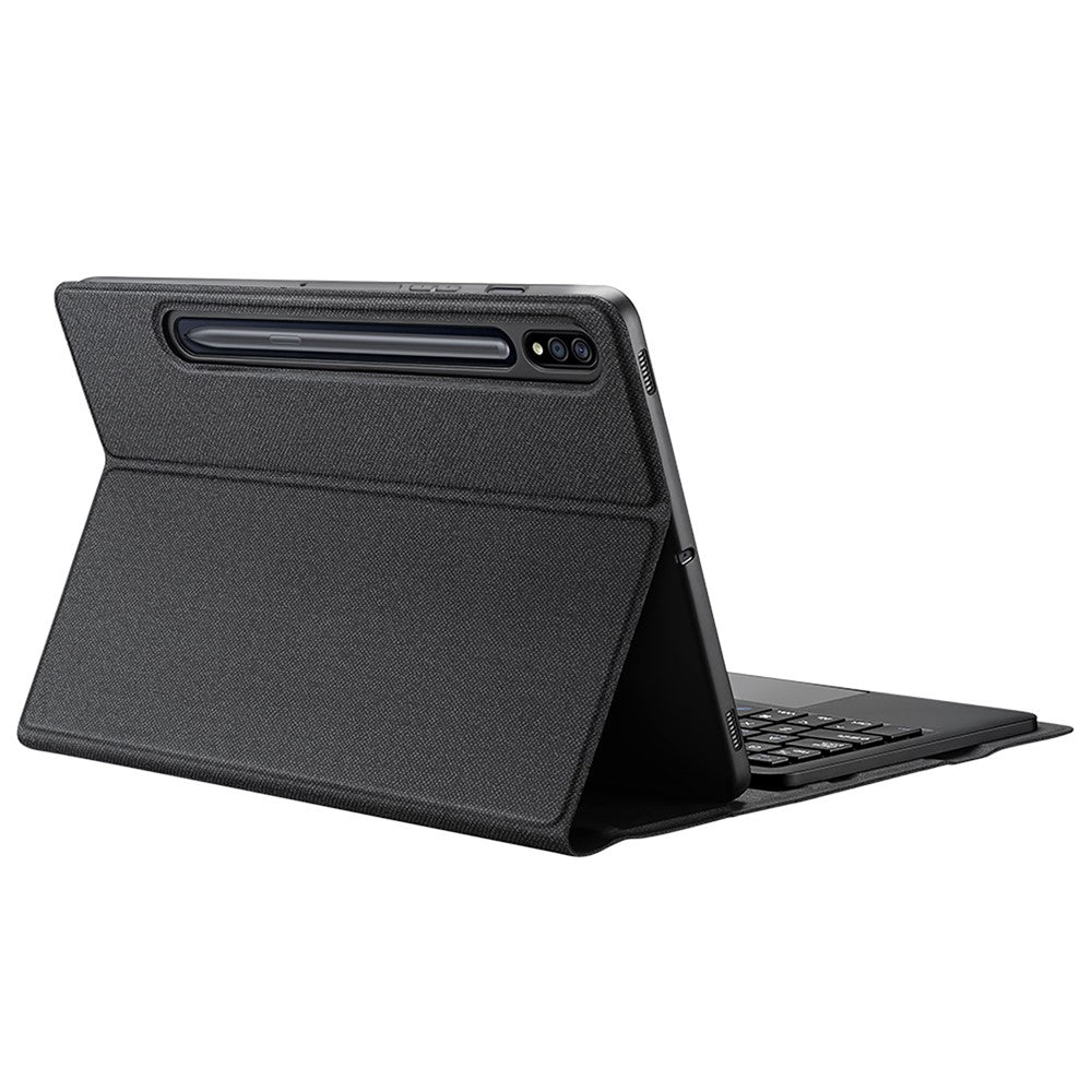 DUX DUCIS 2-i-1 Bluetooth-kompatibelt tastatur Fuld beskyttende læder tablet-standcover til Samsung Galaxy Tab S7/Tab S8