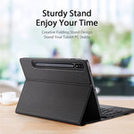 DUX DUCIS 2-i-1 Bluetooth-kompatibelt tastatur Fuld beskyttende læder tablet-standcover til Samsung Galaxy Tab S7/Tab S8