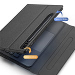 DUX DUCIS 2-i-1 Bluetooth-kompatibelt tastatur Fuld beskyttende læder tablet-standcover til Samsung Galaxy Tab S7/Tab S8