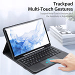 DUX DUCIS 2-i-1 Bluetooth-kompatibelt tastatur Fuld beskyttende læder tablet-standcover til Samsung Galaxy Tab S7/Tab S8