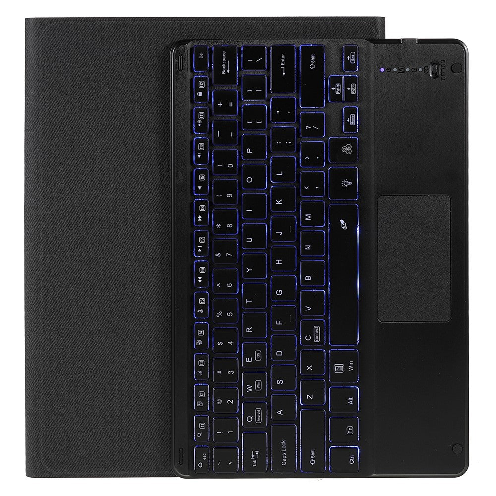 Beskyttende Læderetui + Bærbart Trådløst Bluetooth-kompatibelt Tastatur til Samsung Galaxy Tab S10+ / S9+ / S8+ / S7+ / S7 FE