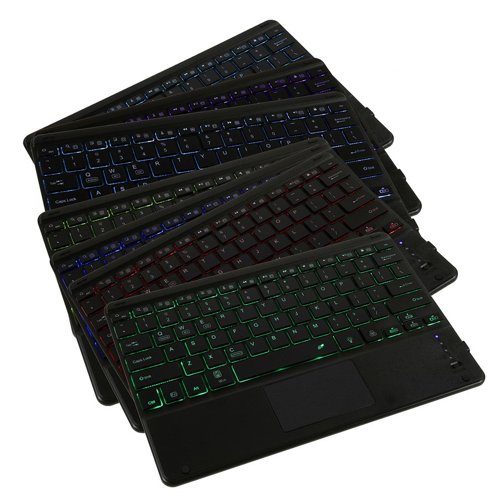 Beskyttende Læderetui + Bærbart Trådløst Bluetooth-kompatibelt Tastatur til Samsung Galaxy Tab S10+ / S9+ / S8+ / S7+ / S7 FE