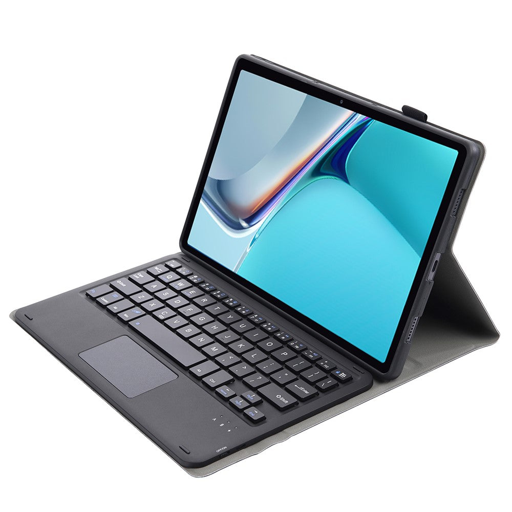 AW11-A Super Slim Wireless Bluetooth-compatible Keyboard TPU Inner + Leather Protective Case with Touch Mouse for Huawei MatePad 11 (2021) (DBY-W09)