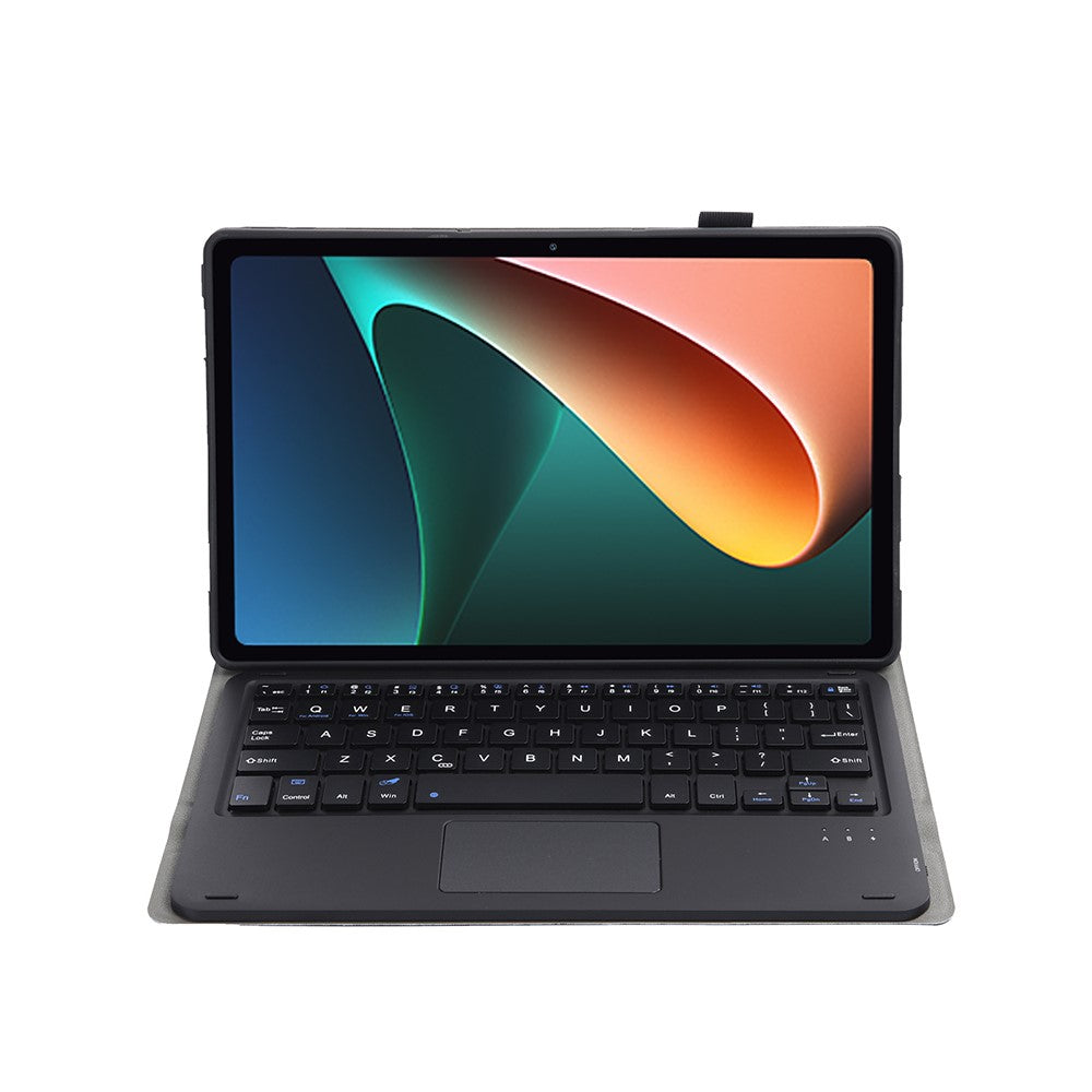 AN05-A for Xiaomi Pad 5 / 5 Pro Touchpad Keyboard Case PU Leather Stand Cover with Detachable Bluetooth-compatible Keyboard
