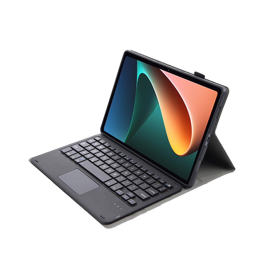 AN05-A for Xiaomi Pad 5 / 5 Pro Touchpad Keyboard Case PU Leather Stand Cover with Detachable Bluetooth-compatible Keyboard