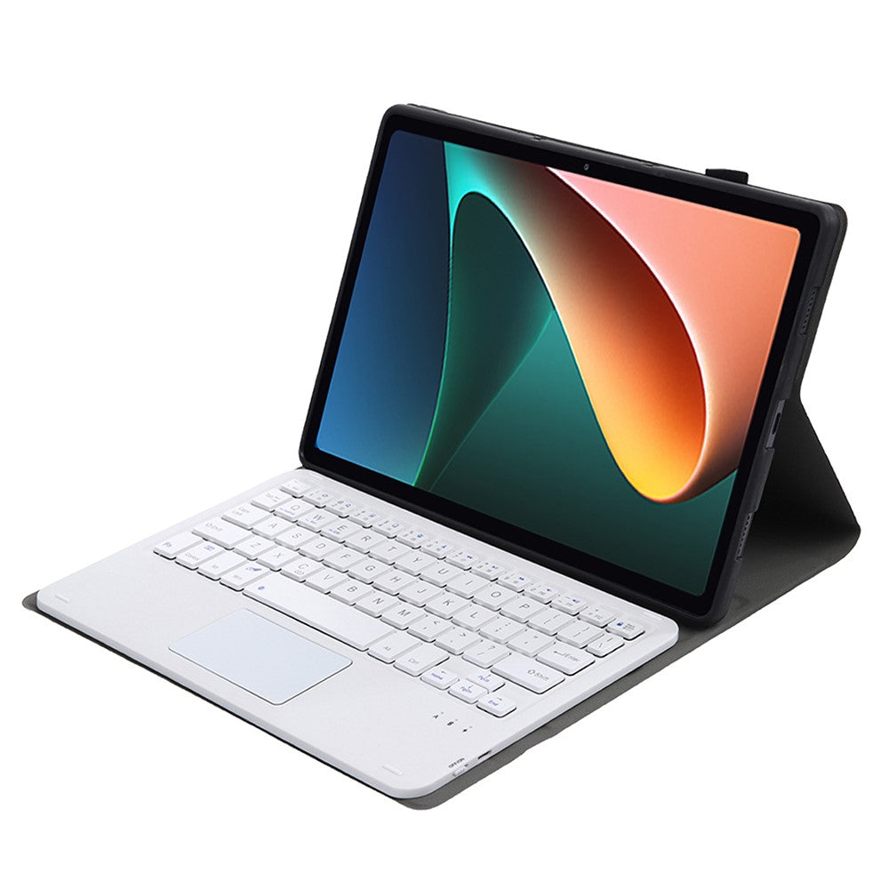AN05-A for Xiaomi Pad 5 / 5 Pro Touchpad Keyboard Case PU Leather Stand Cover with Detachable Bluetooth-compatible Keyboard