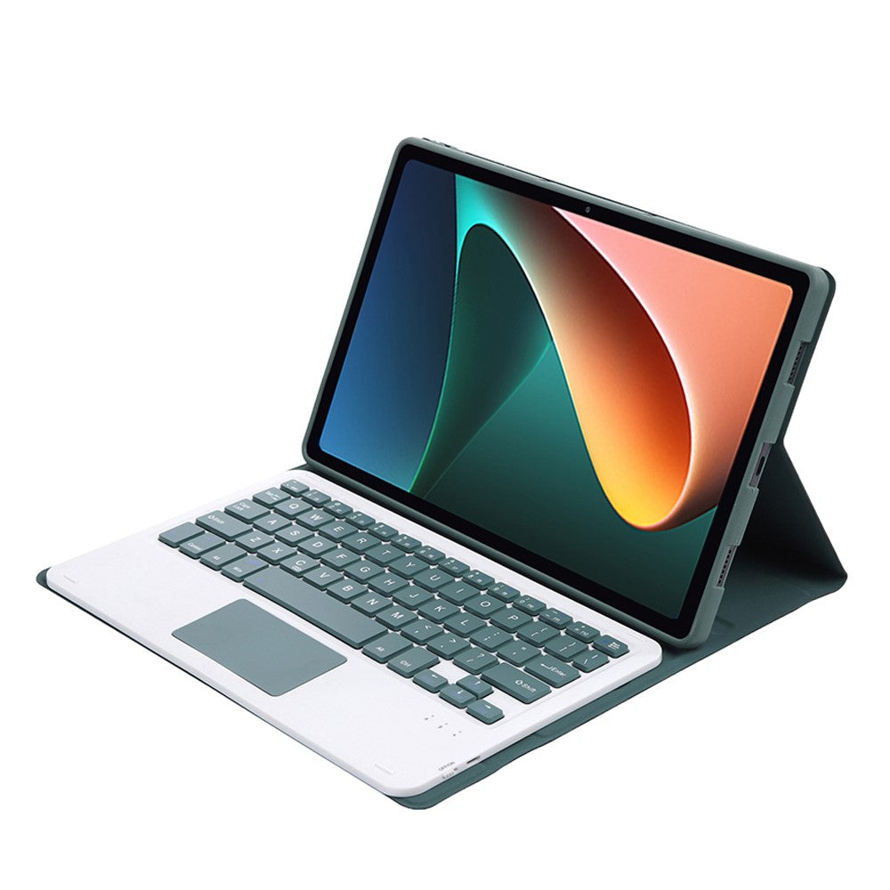 AN05-A for Xiaomi Pad 5 / 5 Pro Touchpad Keyboard Case PU Leather Stand Cover with Detachable Bluetooth-compatible Keyboard