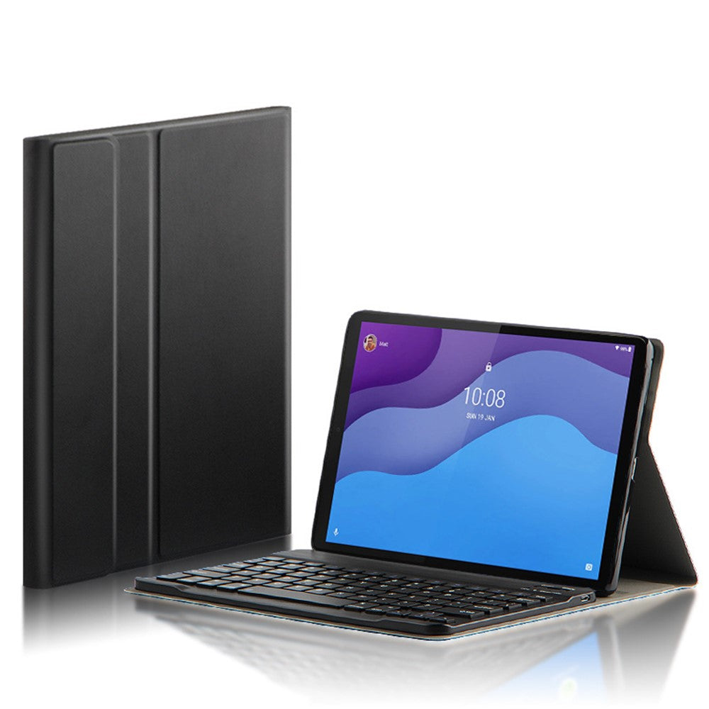 Til Lenovo Tab M10 HD Gen 2 TB-X306X / F Læder Stand Tablet Etui med Aftageligt Magnetisk Trådløst Tastatur (Uden Touchpad)
