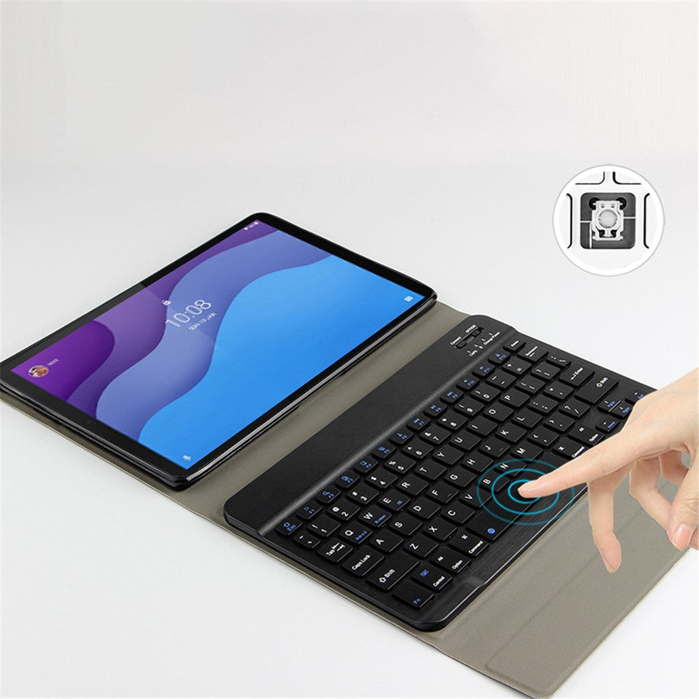 Til Lenovo Tab M10 HD Gen 2 TB-X306X / F Læder Stand Tablet Etui med Aftageligt Magnetisk Trådløst Tastatur (Uden Touchpad)