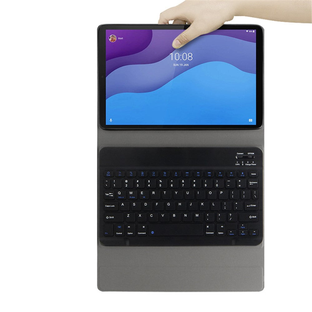 Til Lenovo Tab M10 HD Gen 2 TB-X306X / F Læder Stand Tablet Etui med Aftageligt Magnetisk Trådløst Tastatur (Uden Touchpad)
