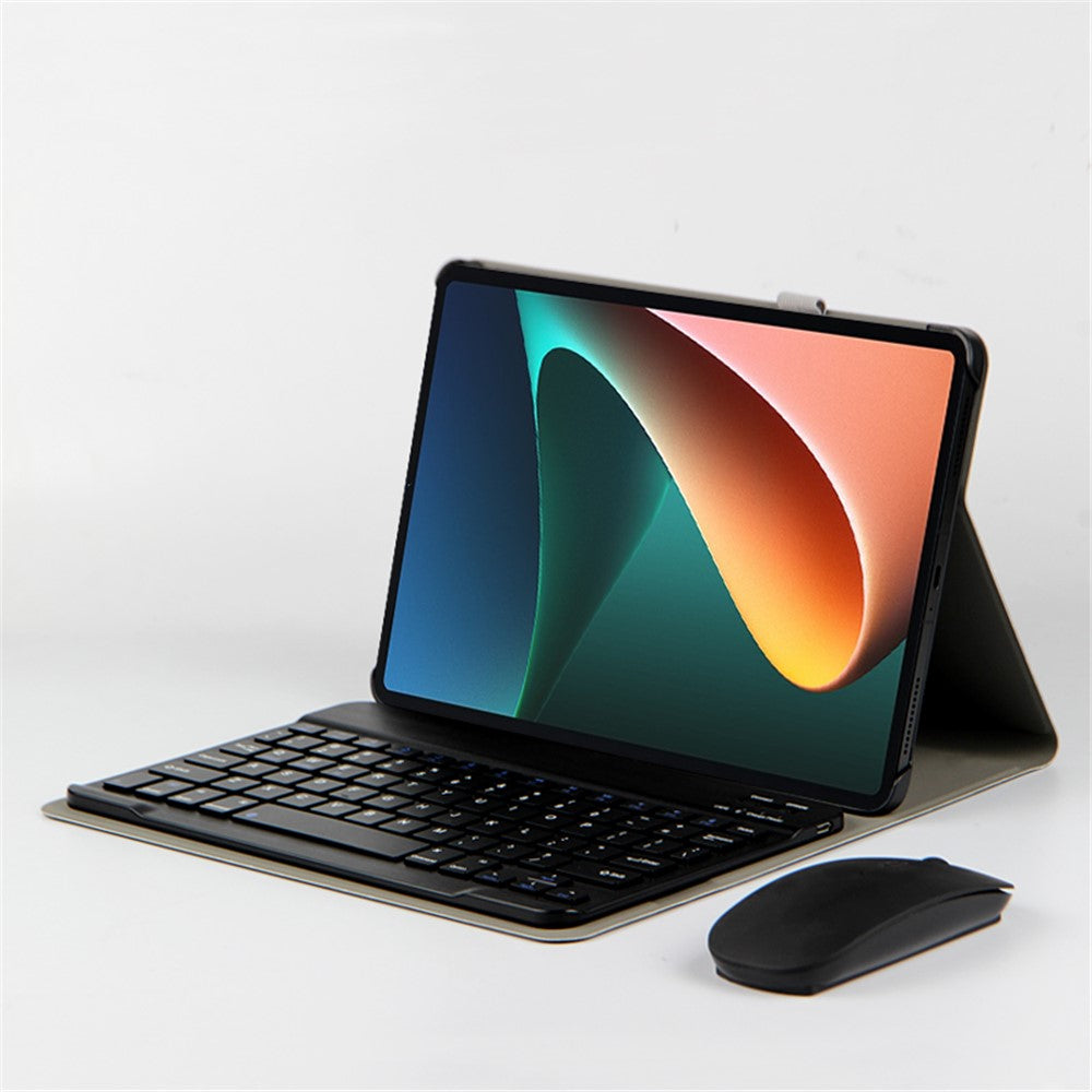 For Xiaomi Pad 5 / 5 Pro Leather Stand Tablet Case with Detachable Magnetic Wireless Keyboard (Without Touchpad)