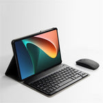 For Xiaomi Pad 5 / 5 Pro Leather Stand Tablet Case with Detachable Magnetic Wireless Keyboard (Without Touchpad)
