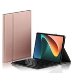 For Xiaomi Pad 5 / 5 Pro Leather Stand Tablet Case with Detachable Magnetic Wireless Keyboard (Without Touchpad)