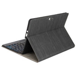 For Microsoft Surface Go/Go 2/Go 3 Three Colors Backlit Bluetooth-compatible 5.0 Keyboard + Wood Texture PU Leather Outer Cover Set Detachable Keyboard Slim Leather Folio Smart Cover