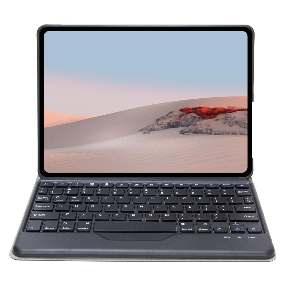 SFGO til Microsoft Surface Go / Go 2 / Go 3 Trætekstur PU-læder ydre cover Bluetooth-kompatibelt tastatursæt med TPU indvendigt bumper-etui