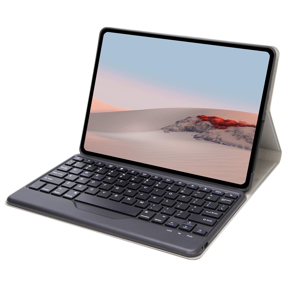 SFGO til Microsoft Surface Go / Go 2 / Go 3 Trætekstur PU-læder ydre cover Bluetooth-kompatibelt tastatursæt med TPU indvendigt bumper-etui