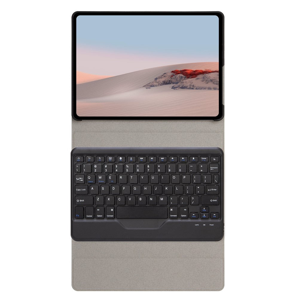 SFGO til Microsoft Surface Go / Go 2 / Go 3 Trætekstur PU-læder ydre cover Bluetooth-kompatibelt tastatursæt med TPU indvendigt bumper-etui