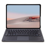 SFGO-A til Microsoft Surface Go / Go 2 / Go 3 Touch Mouse Design Bluetooth-kompatibelt tastatursæt med PU-læder ydercover med træstruktur og indvendig bumperkasse i TPU