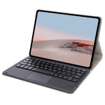 SFGO-A til Microsoft Surface Go / Go 2 / Go 3 Touch Mouse Design Bluetooth-kompatibelt tastatursæt med PU-læder ydercover med træstruktur og indvendig bumperkasse i TPU