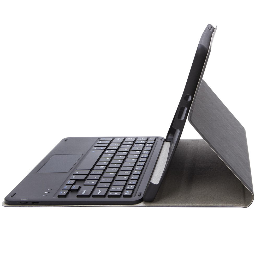 SFGO-A til Microsoft Surface Go / Go 2 / Go 3 Touch Mouse Design Bluetooth-kompatibelt tastatursæt med PU-læder ydercover med træstruktur og indvendig bumperkasse i TPU