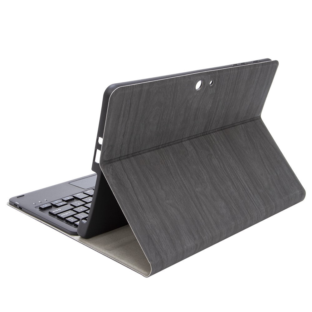 SFGO-A til Microsoft Surface Go / Go 2 / Go 3 Touch Mouse Design Bluetooth-kompatibelt tastatursæt med PU-læder ydercover med træstruktur og indvendig bumperkasse i TPU