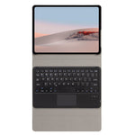 SFGO-A til Microsoft Surface Go / Go 2 / Go 3 Touch Mouse Design Bluetooth-kompatibelt tastatursæt med PU-læder ydercover med træstruktur og indvendig bumperkasse i TPU