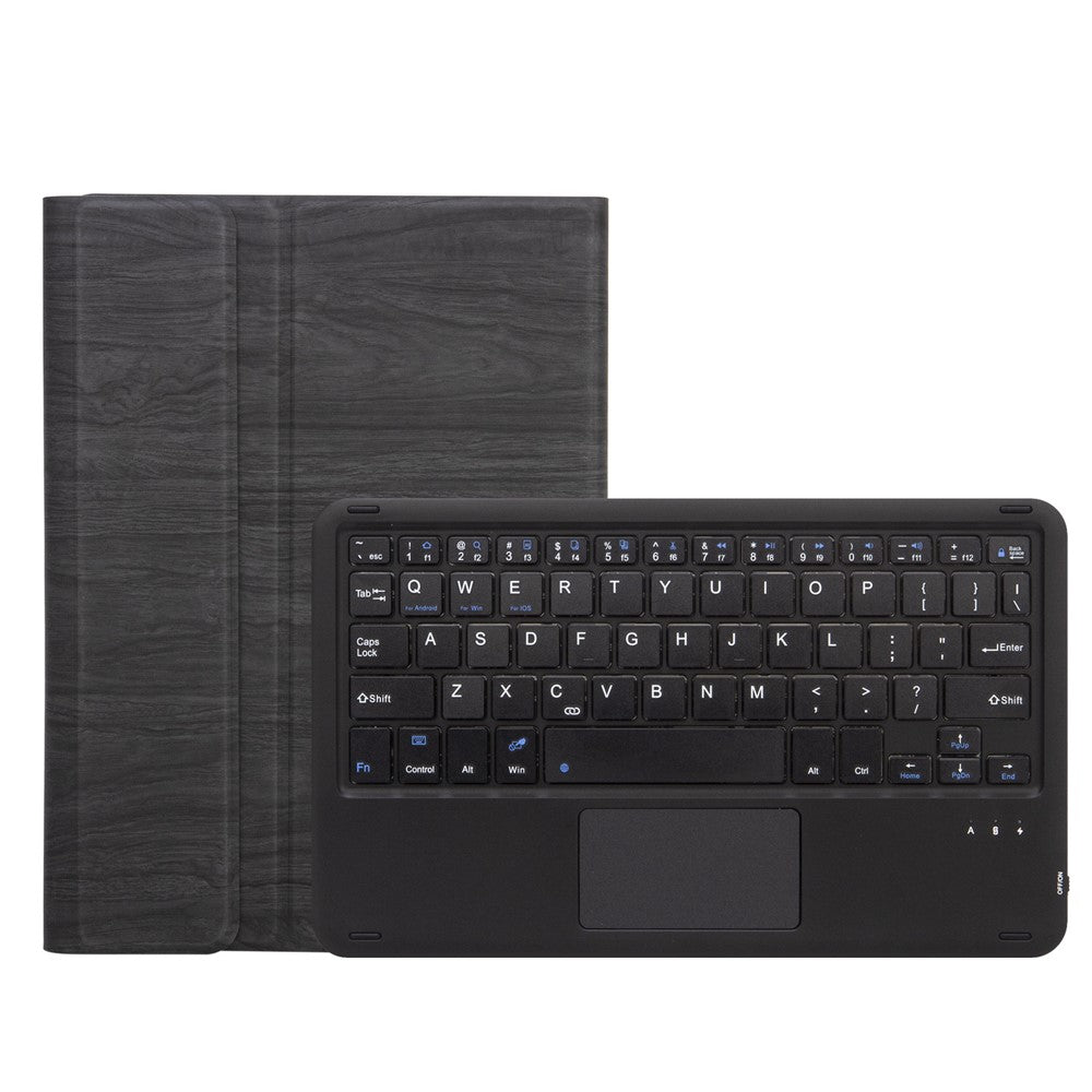 SFGO-A til Microsoft Surface Go / Go 2 / Go 3 Touch Mouse Design Bluetooth-kompatibelt tastatursæt med PU-læder ydercover med træstruktur og indvendig bumperkasse i TPU