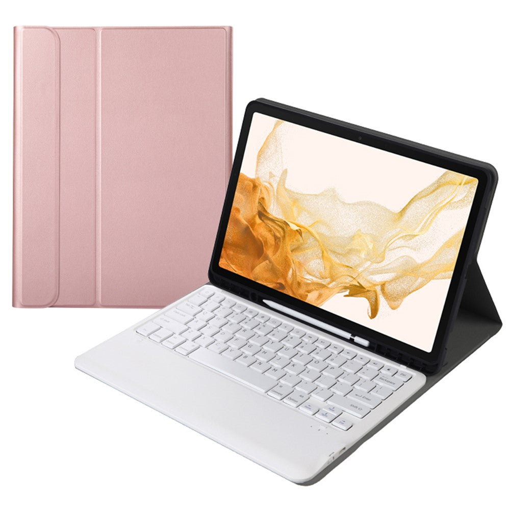 A800B For Samsung Galaxy Tab S8+ X800 Wireless Bluetooth-compatible Keyboard with Pen Slot Design Detachable Leather Tablet Case Shell